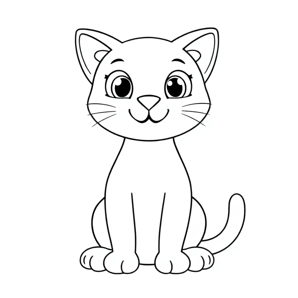 Feuille de coloriage Chat Gratuite Feuille de coloriage pour Enfants