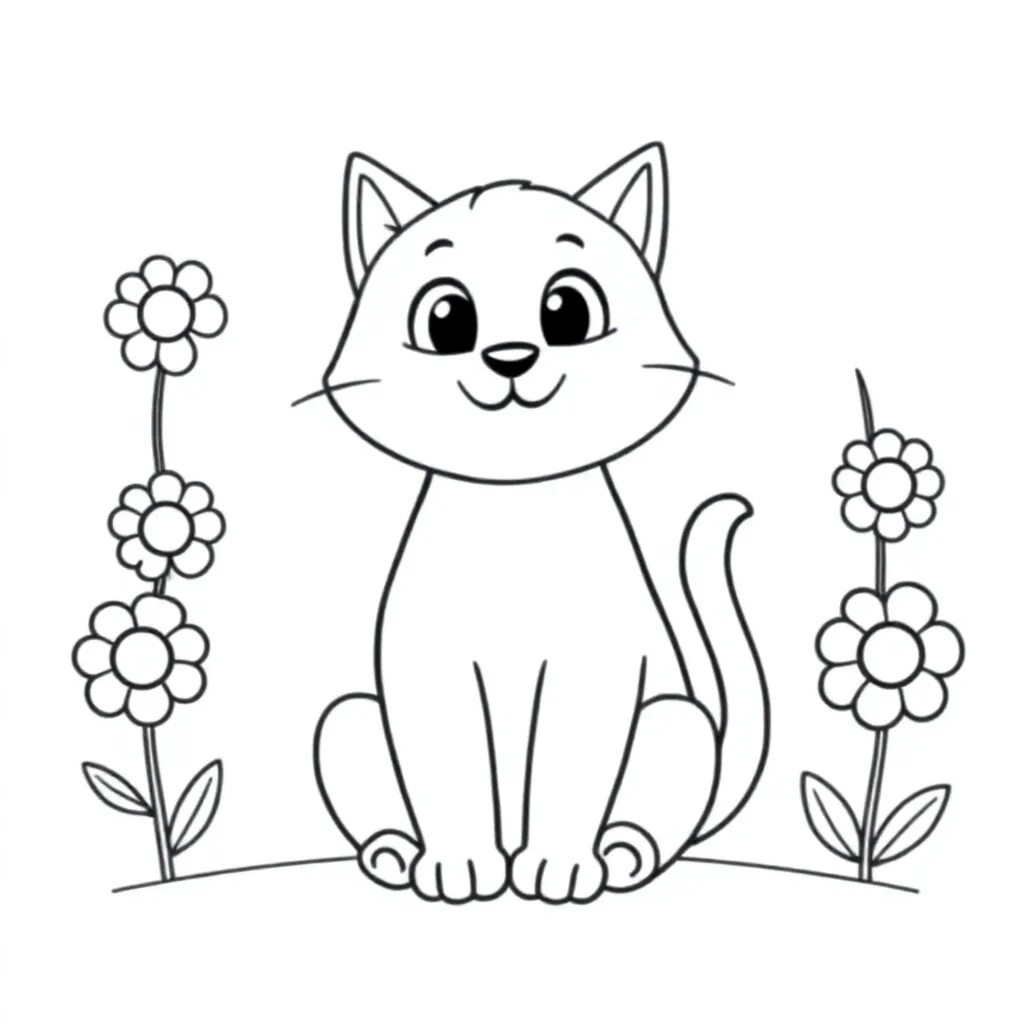 Kat coloring page for children