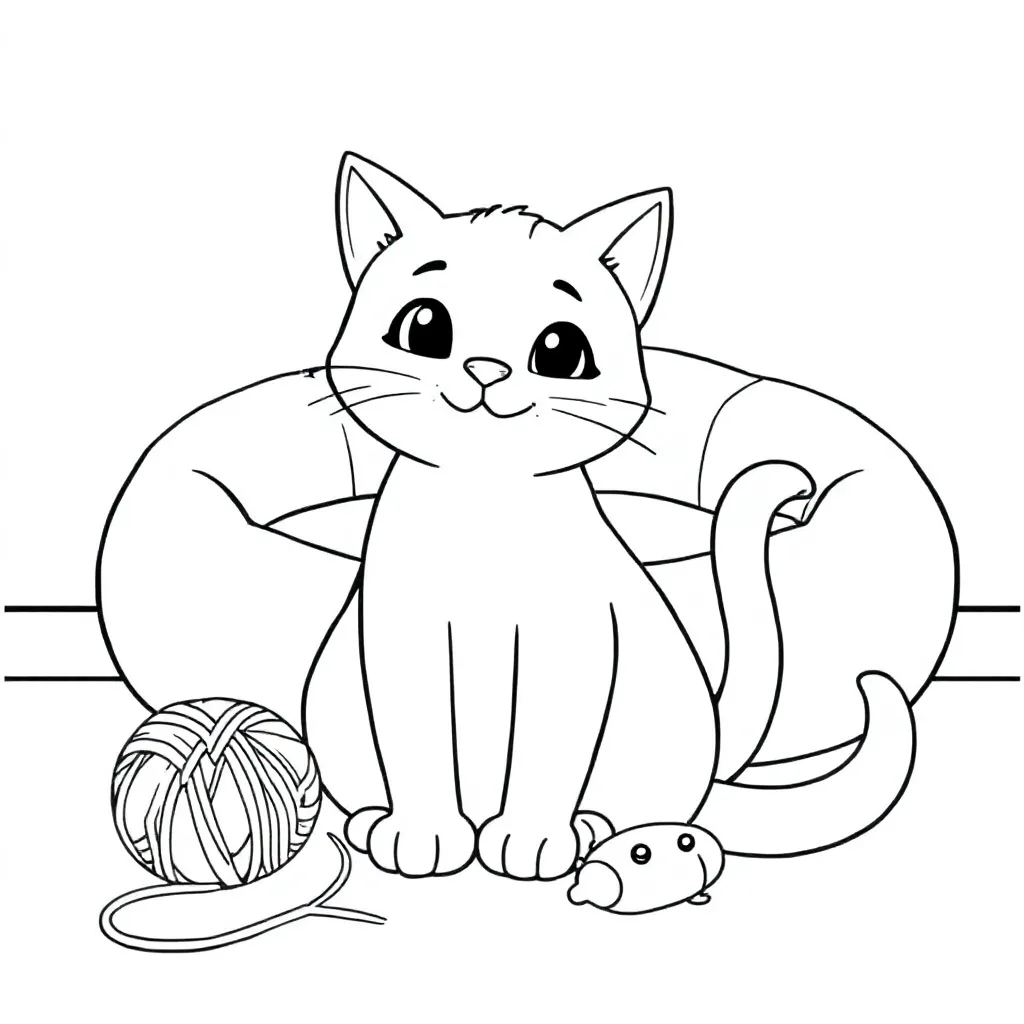 Kat coloring page for children