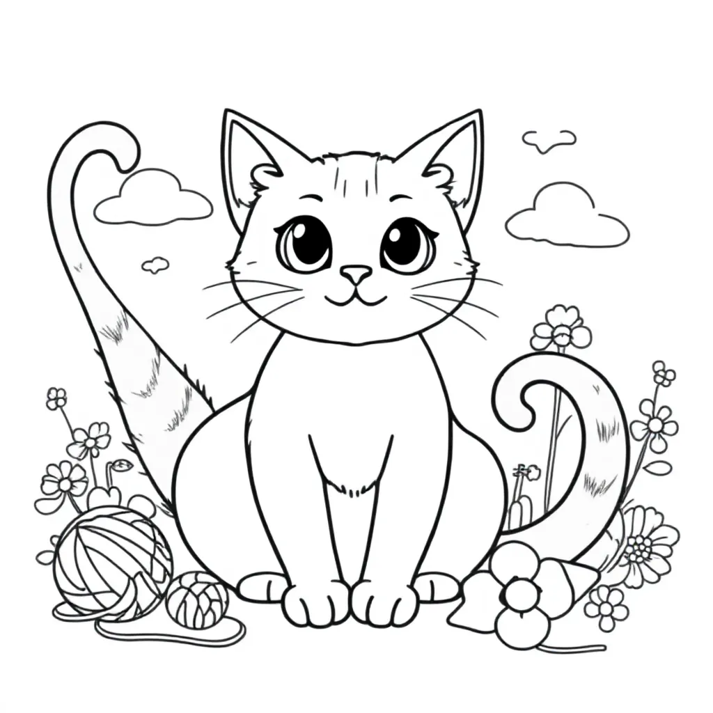 Kat coloring page for children