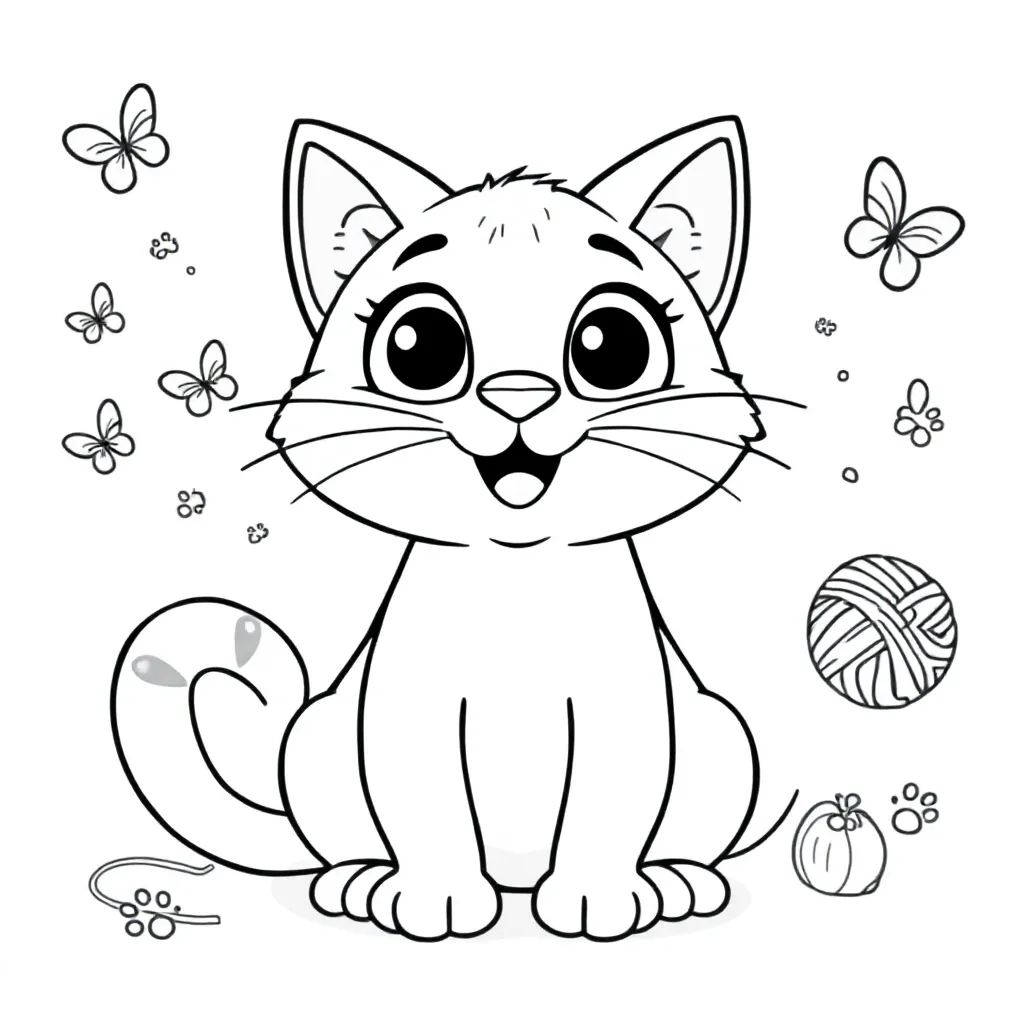 Kat coloring page for children