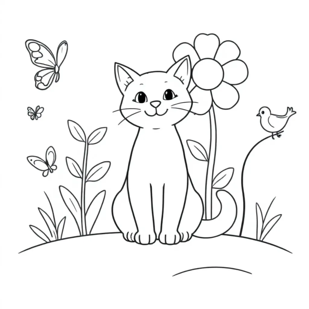 Kat coloring page for children