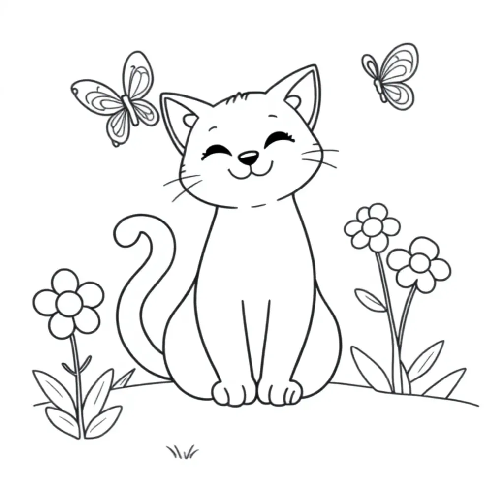 kat coloring page for children