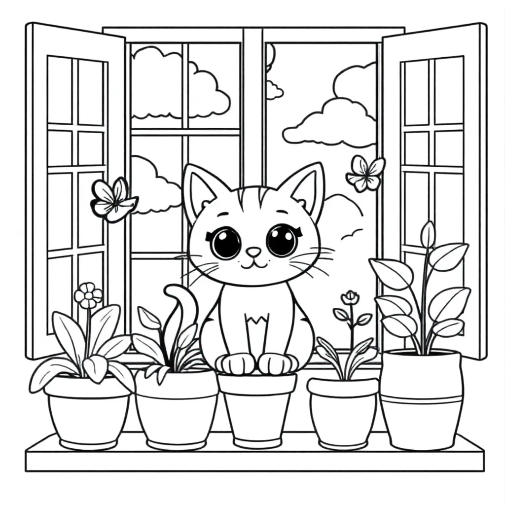 Feuille de coloriage Chat