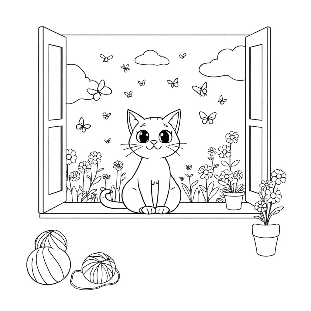 Feuille de coloriage Chat