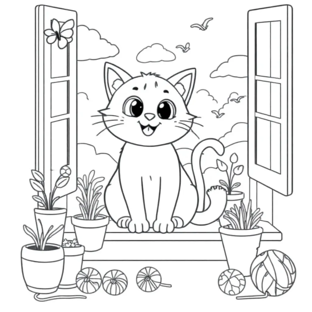 Feuille de coloriage Chat