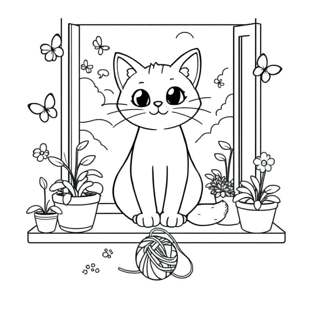 Feuille de coloriage gratuite chat Feuille de coloriage pour enfants