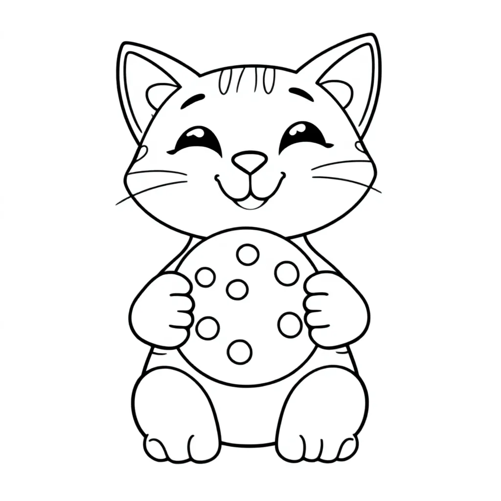 kat koekjes kleurplaat voor kinderen