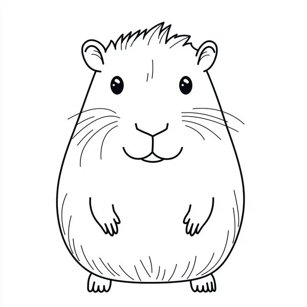 Feuille de coloriage Kawaii-Capybara