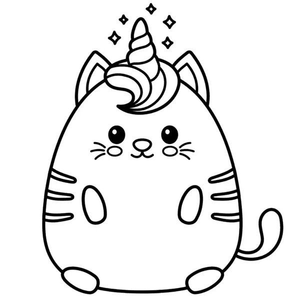 Kawaii Cat coloring page for children