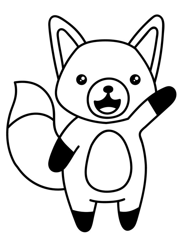 Kawaii Fuchs coloring page for children