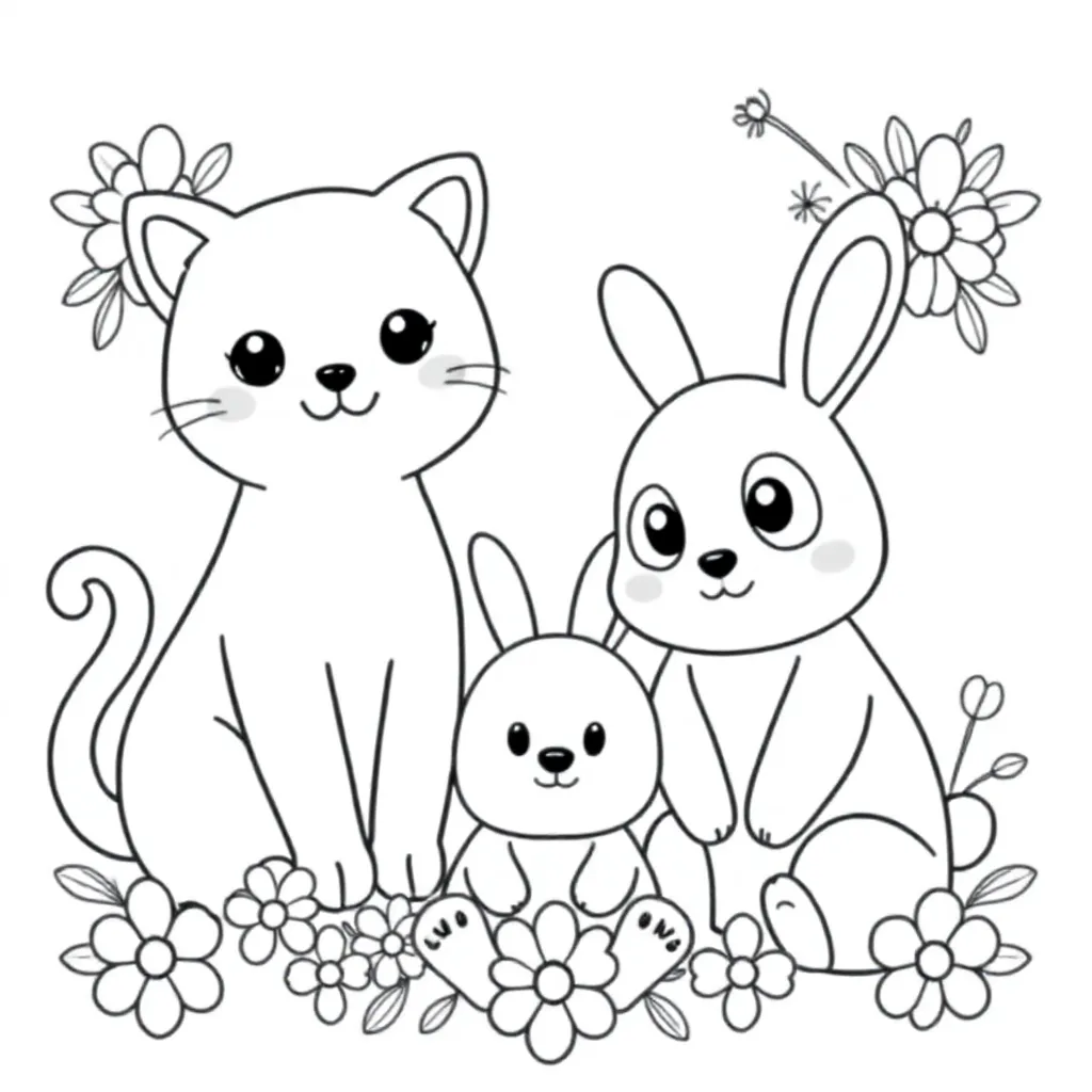 Feuille de coloriage Kawaii gratuite pour enfants