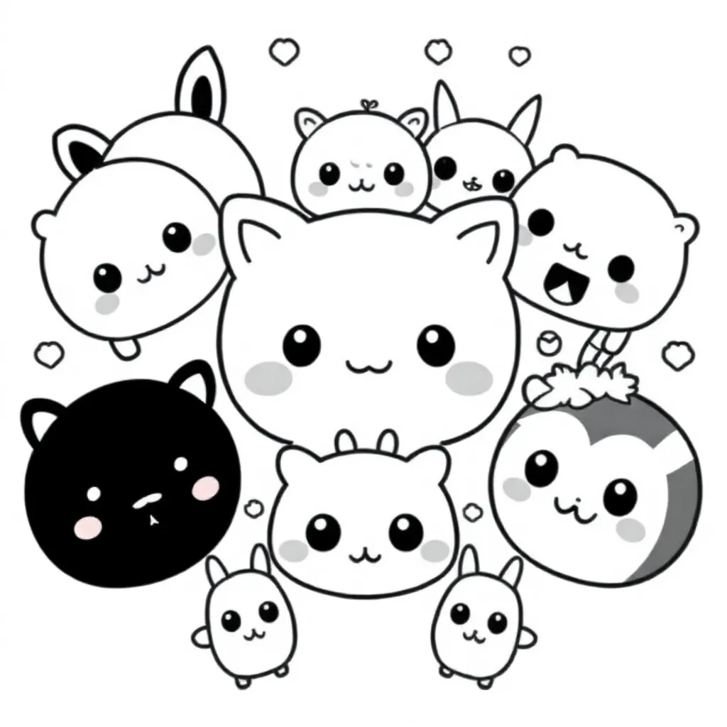 kawaii kleurplaat voor kinderen