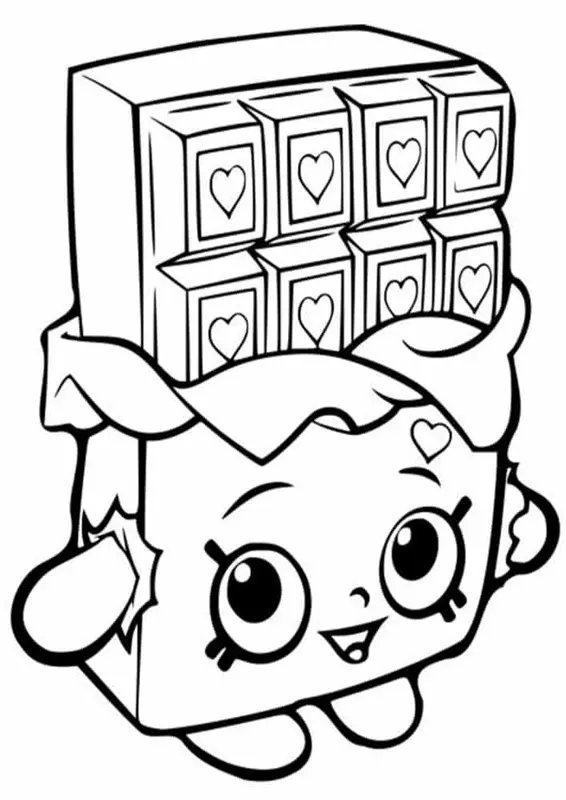 Kawaii Schokoriegel coloring page for children