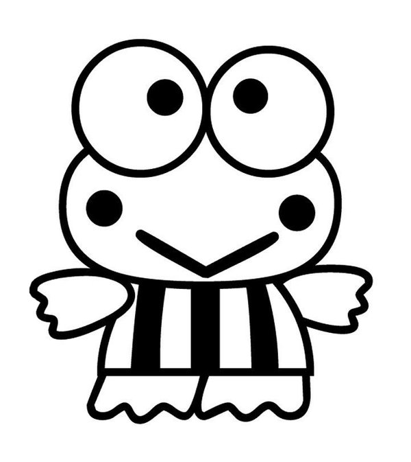 Keroppi Black White Shirt coloring page for children