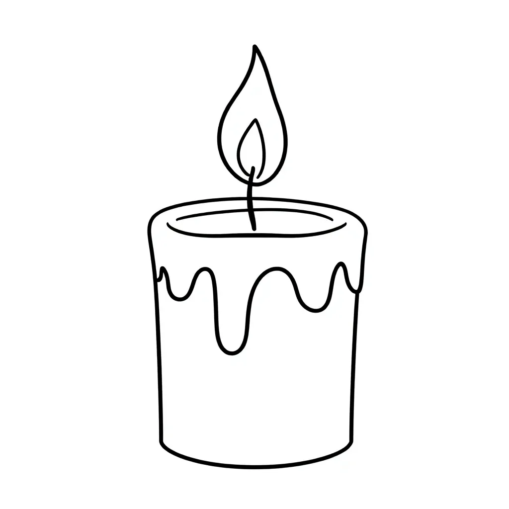 Kerst Kaars Feestelijk Vlammetje Creatief coloring page for children