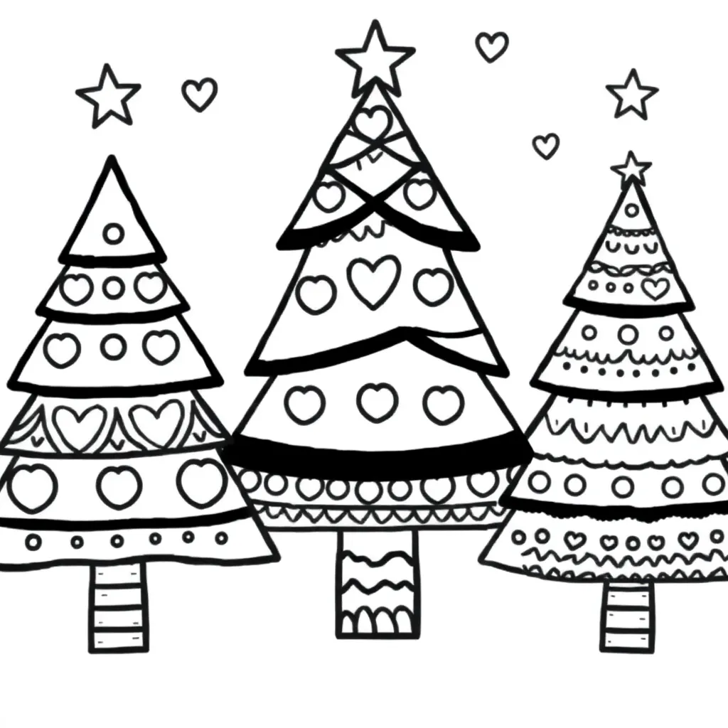 Kerstbomenbos coloring page for children