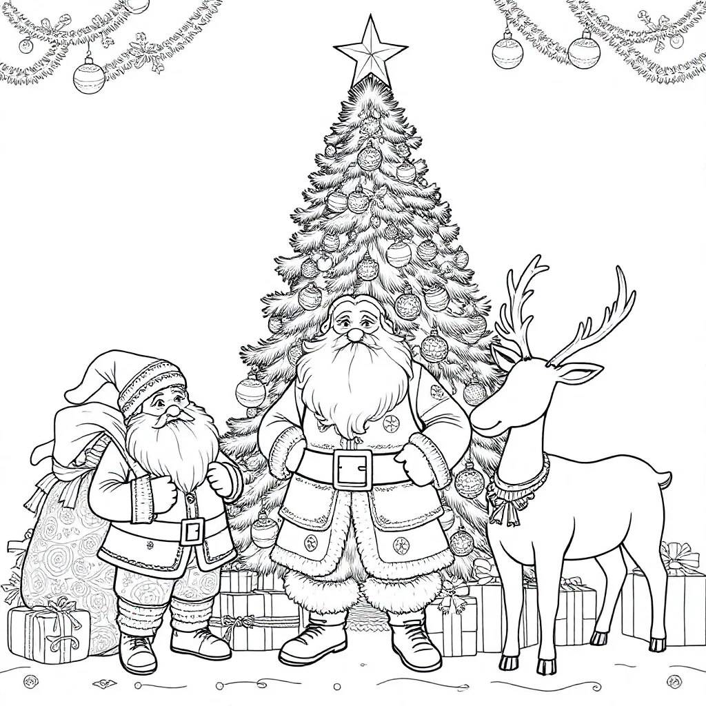 Kerstboom kleurplaat voor kinderen