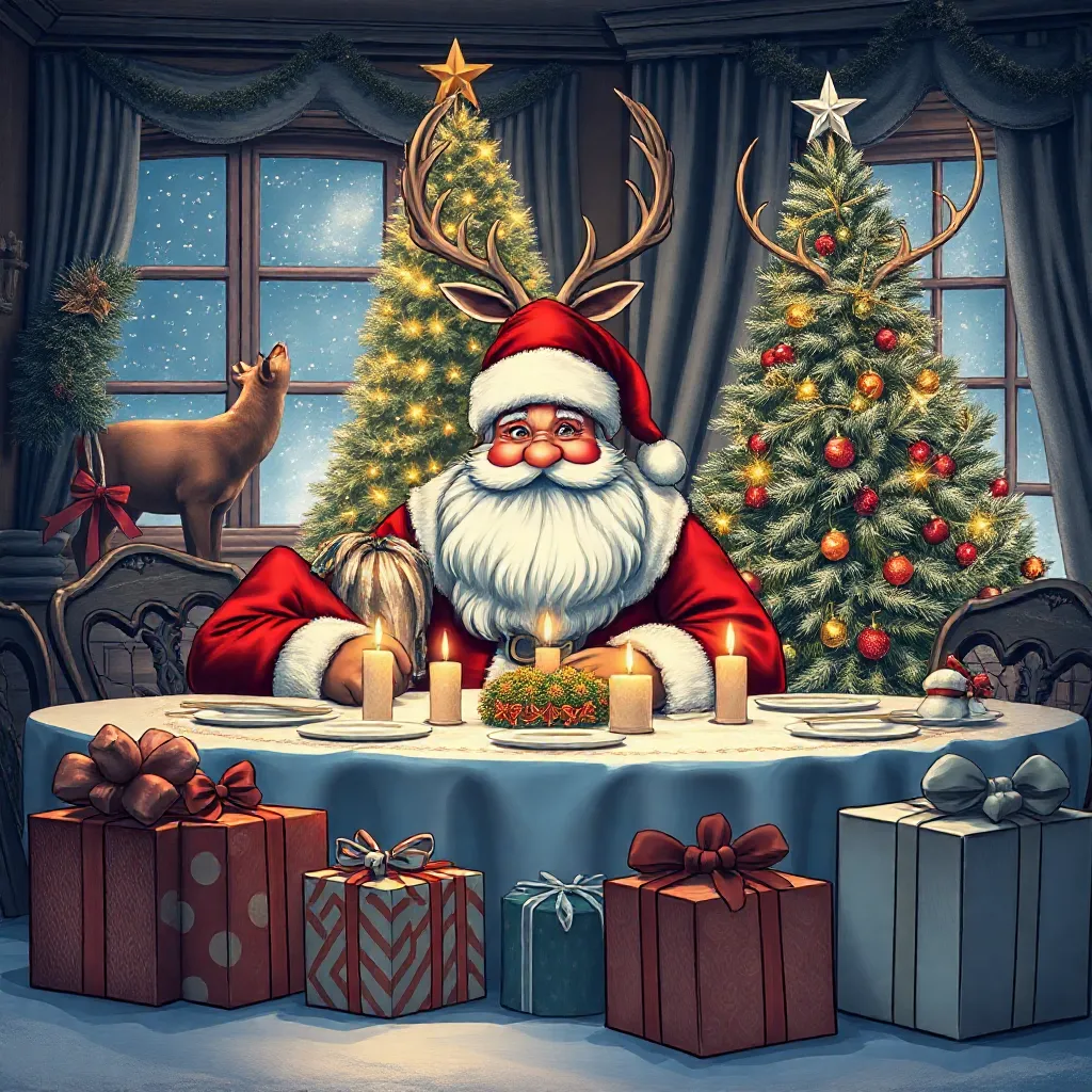 Kerstdiner kleurplaten voorbeeld