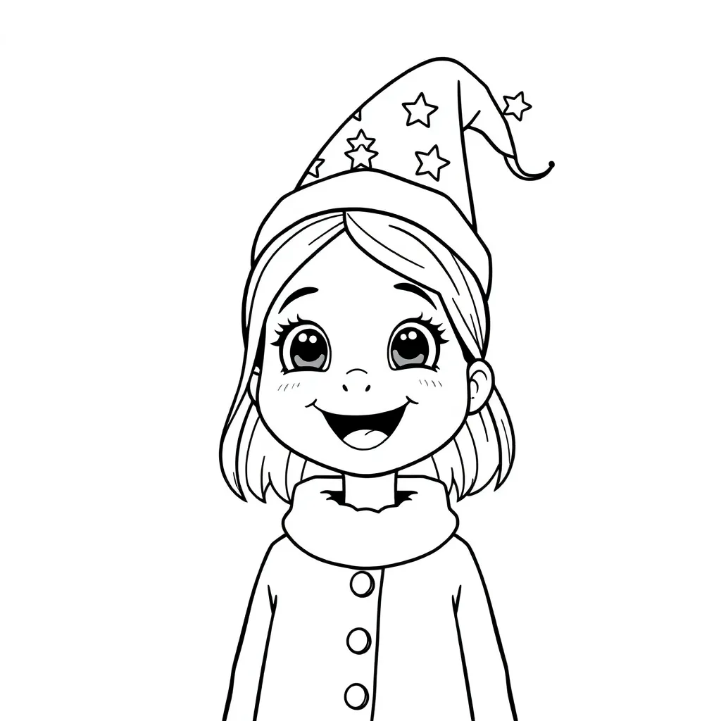 Kerstelf coloring page for children