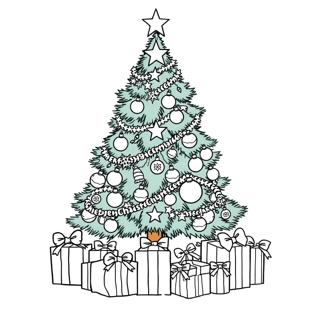 Kerstkados coloring page for children