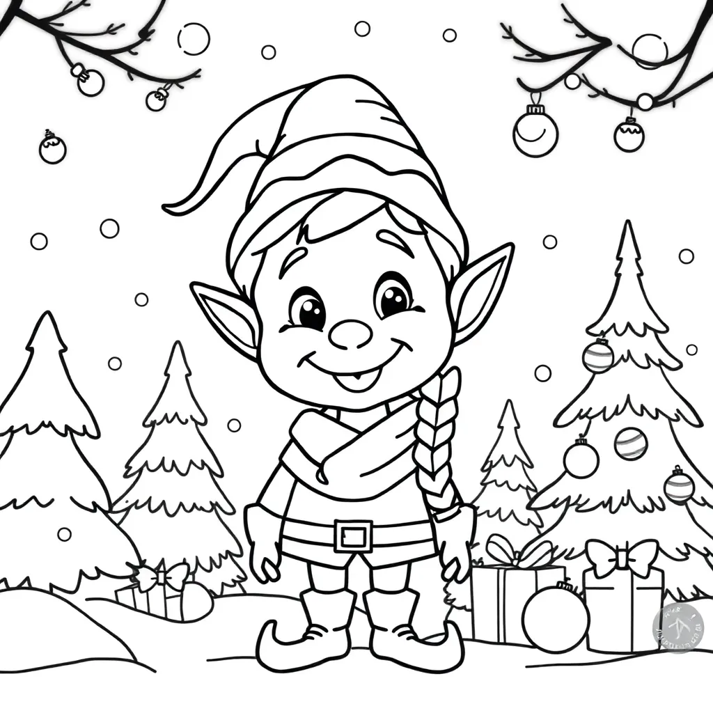 Kerstkapje kleurplaten voorbeeld