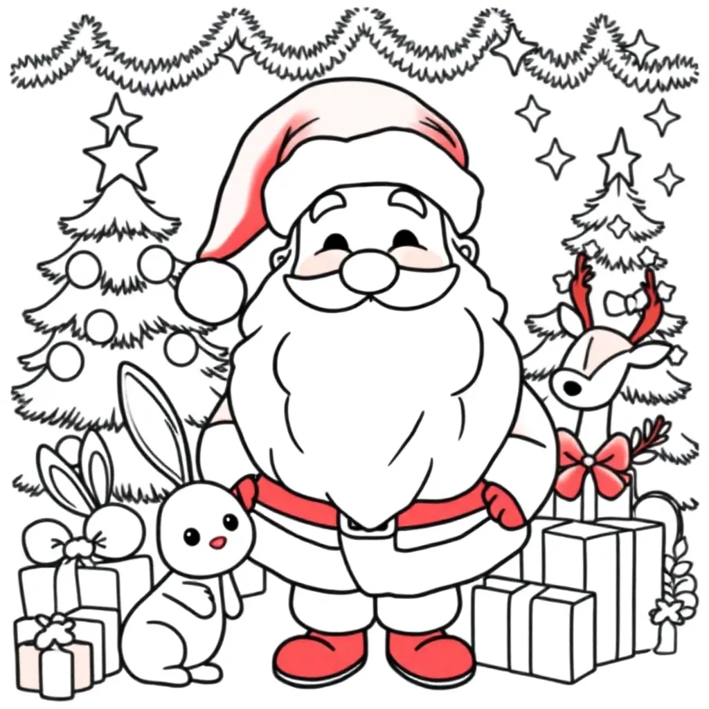 Feuille de coloriage Père Noël