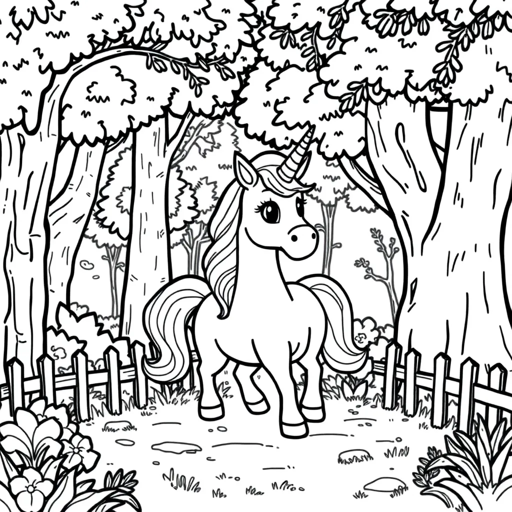 Kerstmis Eenhoorn coloring page for children