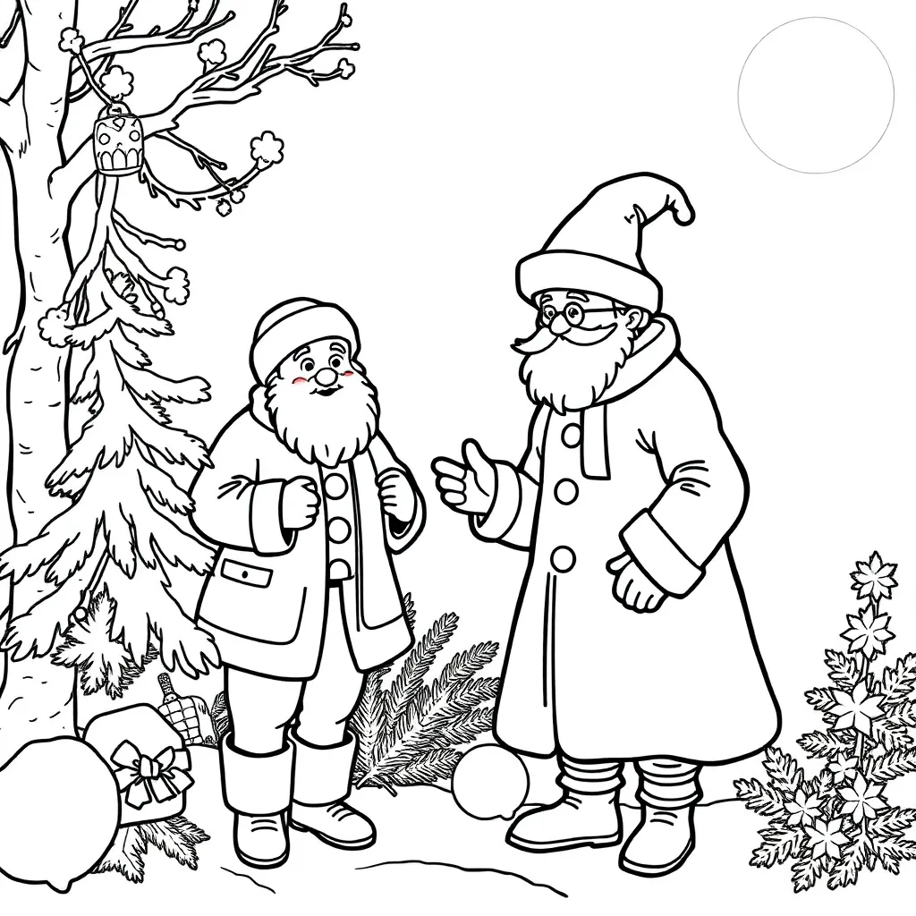 Kerstsneeuwman Winterpret Feestdagen Seizoenen Gezelligheid coloring page for children