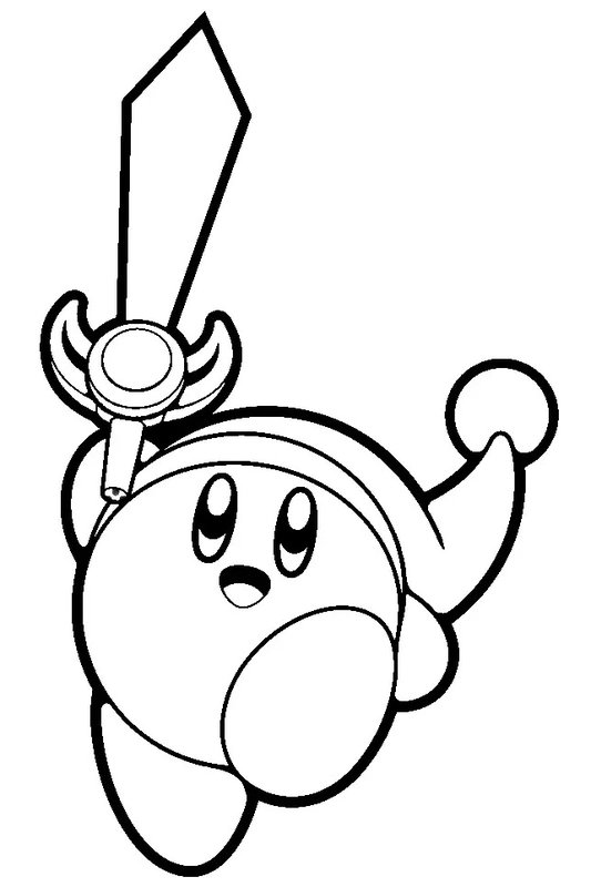 Kirby Avec Une Epee coloring page for children