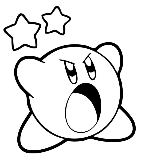 Kirby Esta Enfadado coloring page for children
