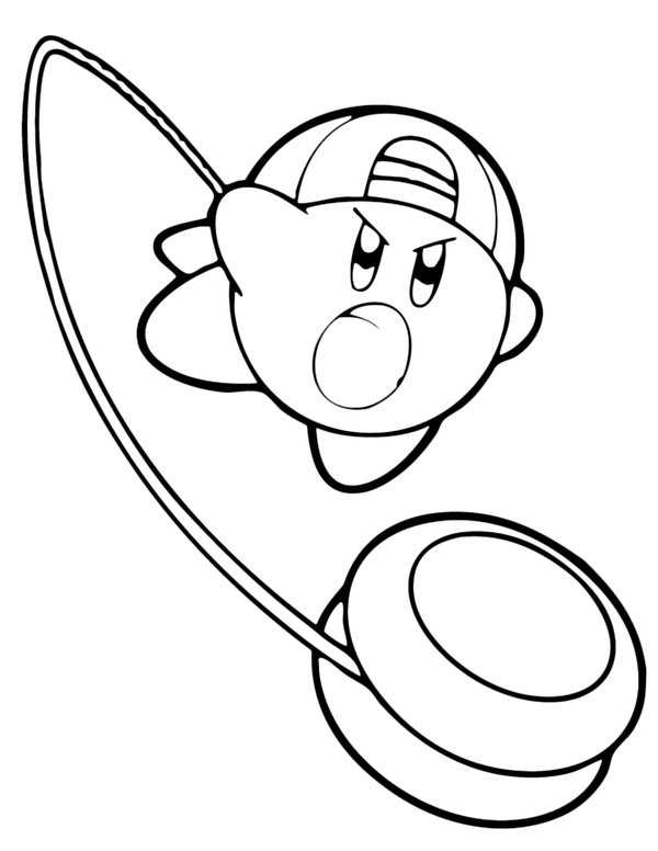 Kirby Speelt Met Jojo coloring page for children