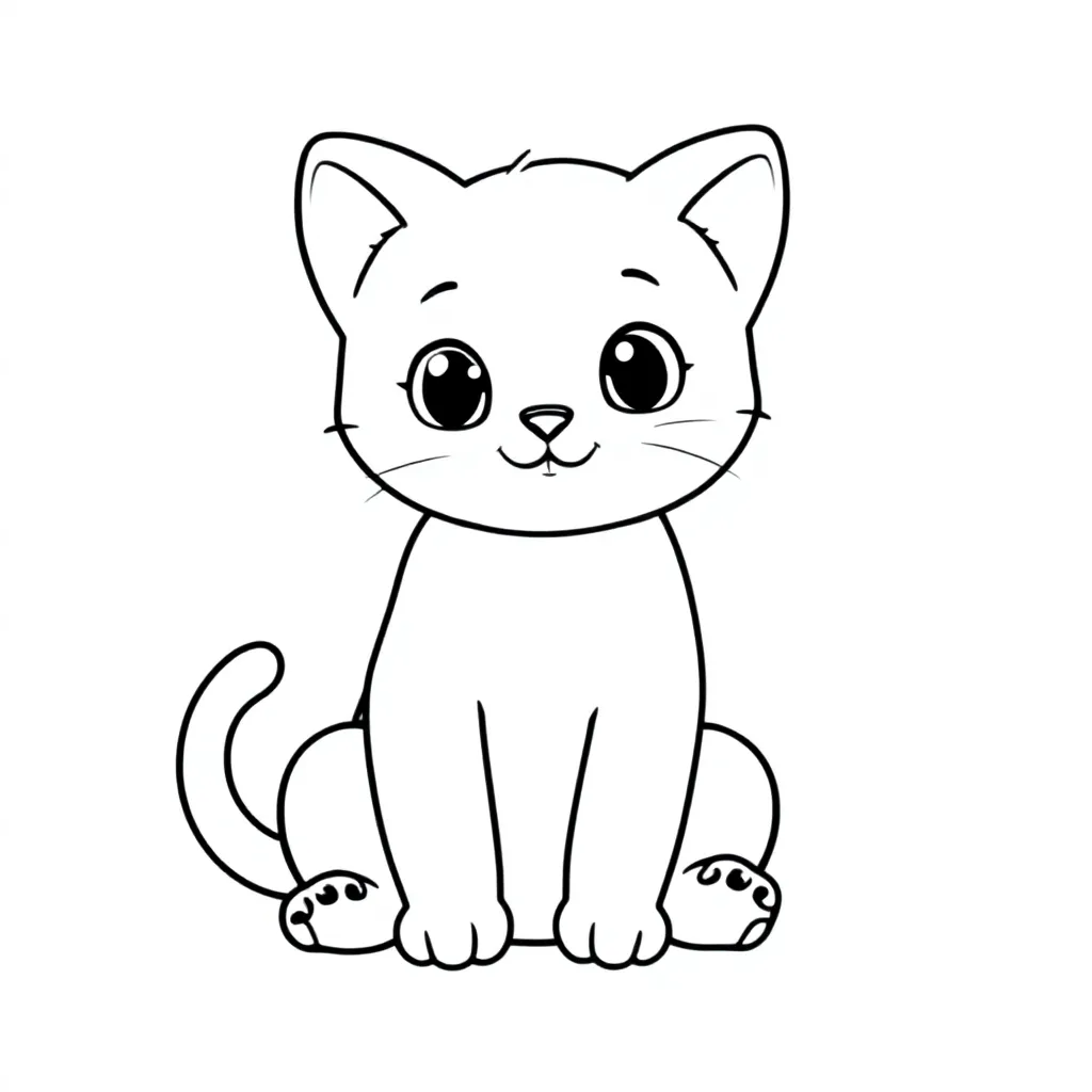 kitten coloring page for children