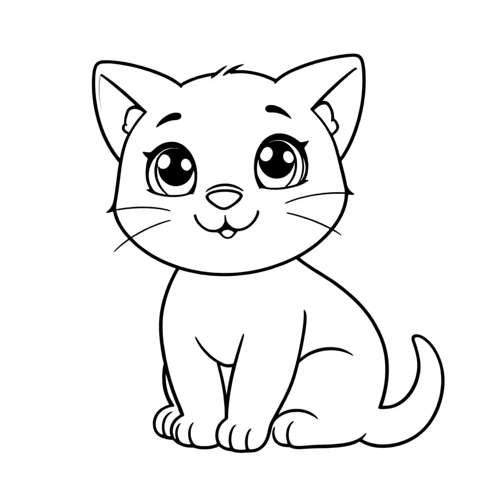 kitten kleurplaat voor kinderen
