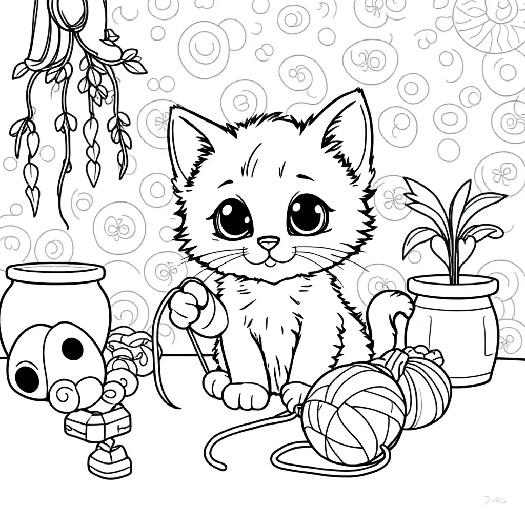 Feuille de coloriage Chaton gratuit Feuille de coloriage pour Enfants