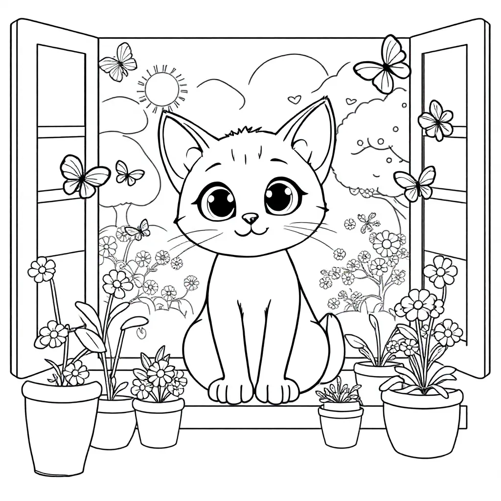 Feuille de coloriage Chaton gratuit Feuille de coloriage pour Enfants