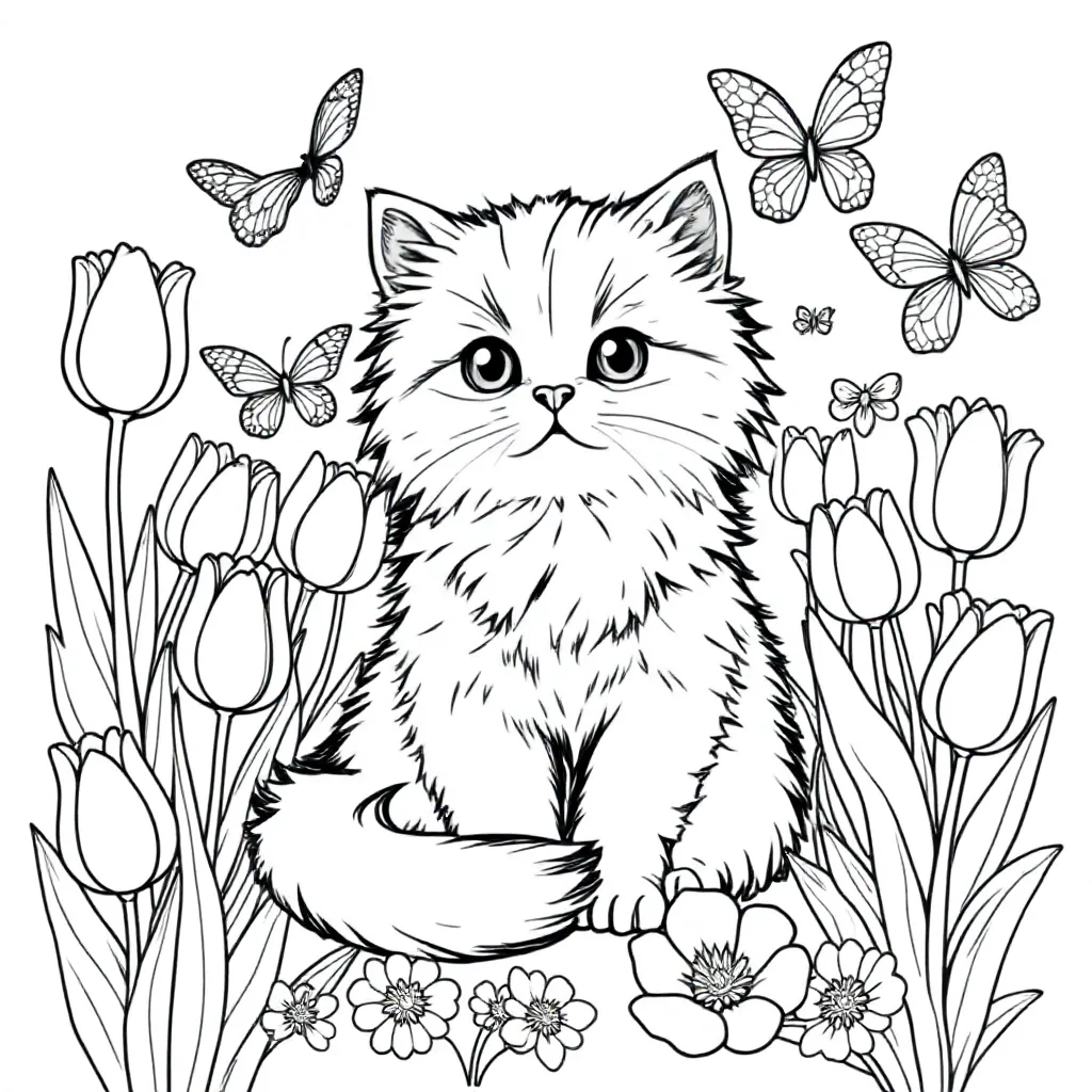 Feuille de coloriage Gratuite chaton coloriage Feuille de coloriage pour Enfants