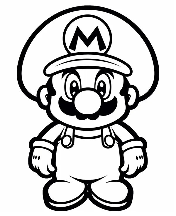 Feuille de coloriage Petit bébé Mario