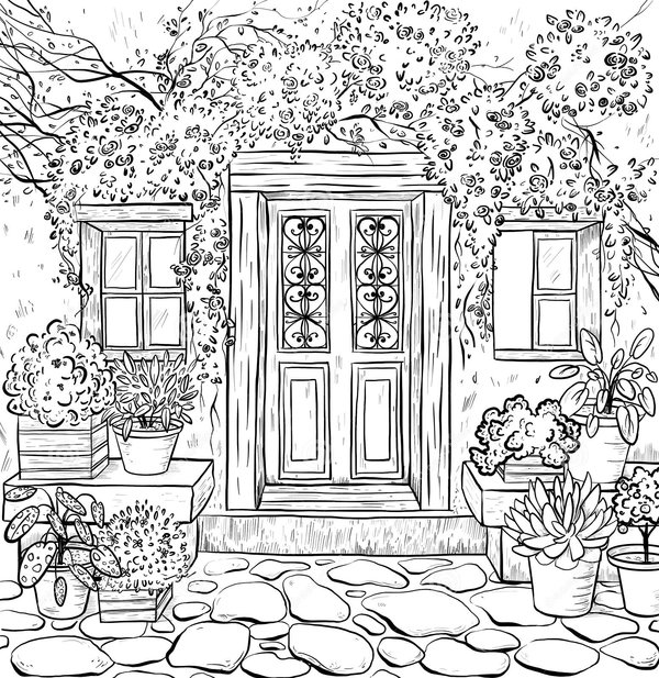 Adultos Casa Rural coloring page for children