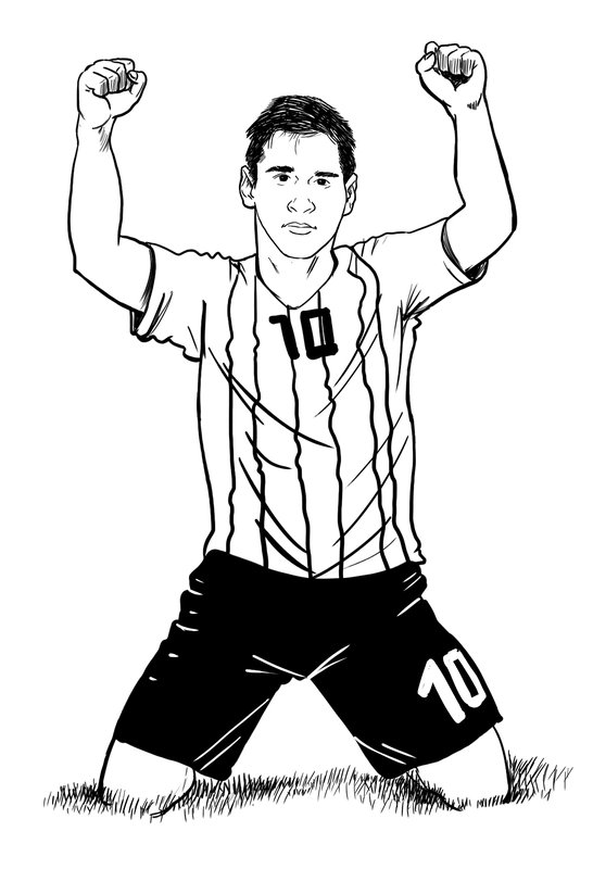 Lionel Messi Celebra Con Argentina coloring page for children