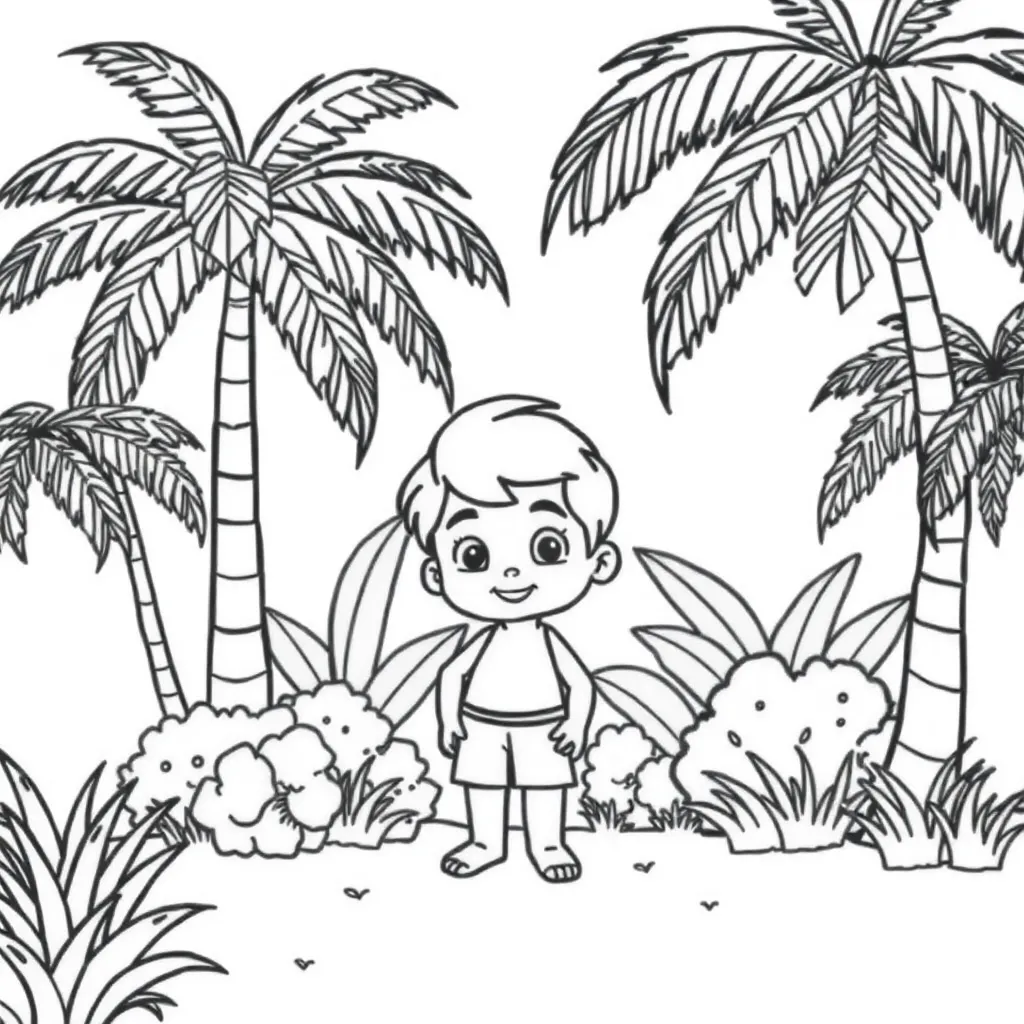 Dora Avontuur Tropisch Natuur Kindvriendelijk coloring page for children
