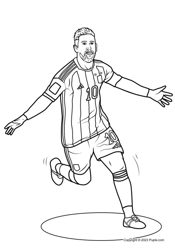 Lionel Messi Celebre Son But coloring page for children
