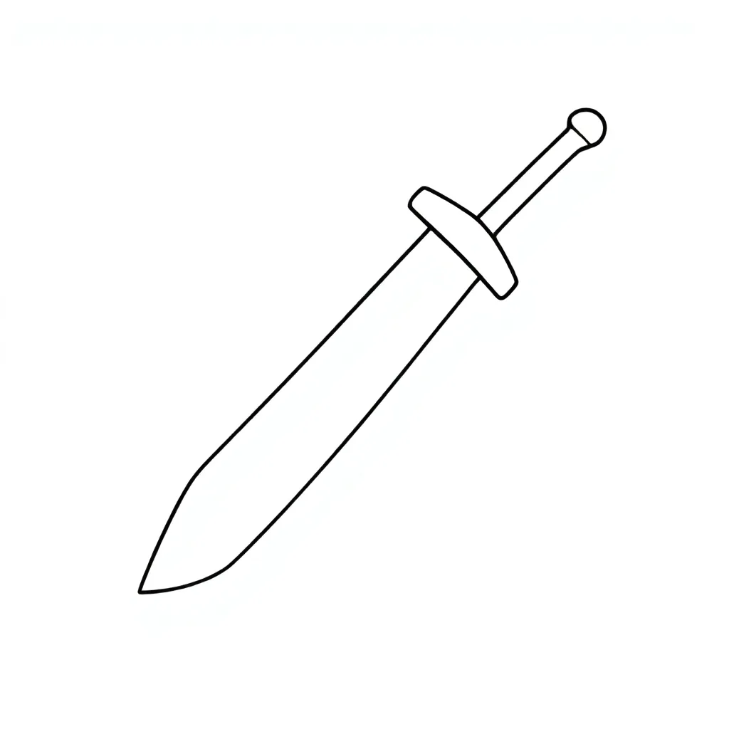 sword coloring page for children