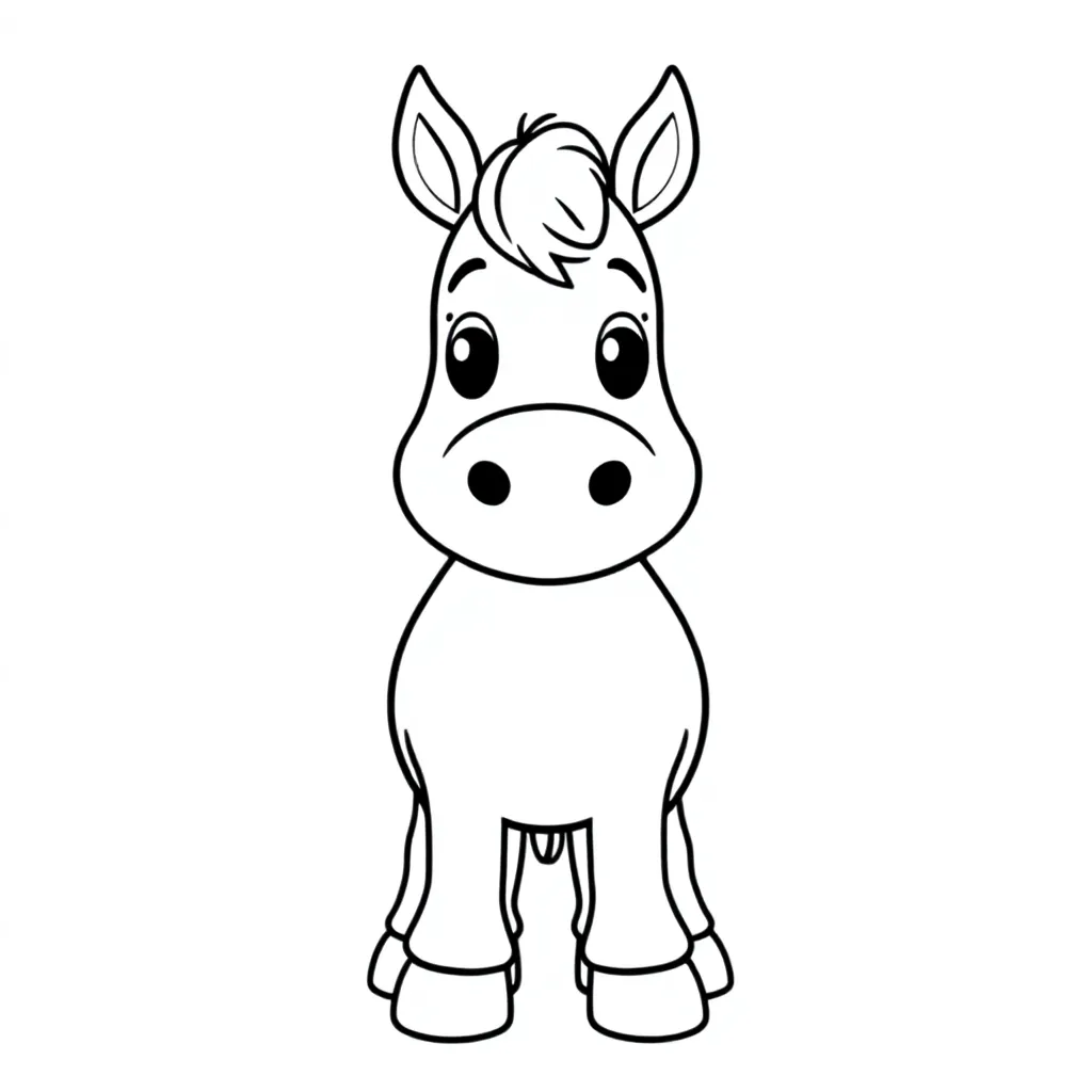 un caballo coloring page for children