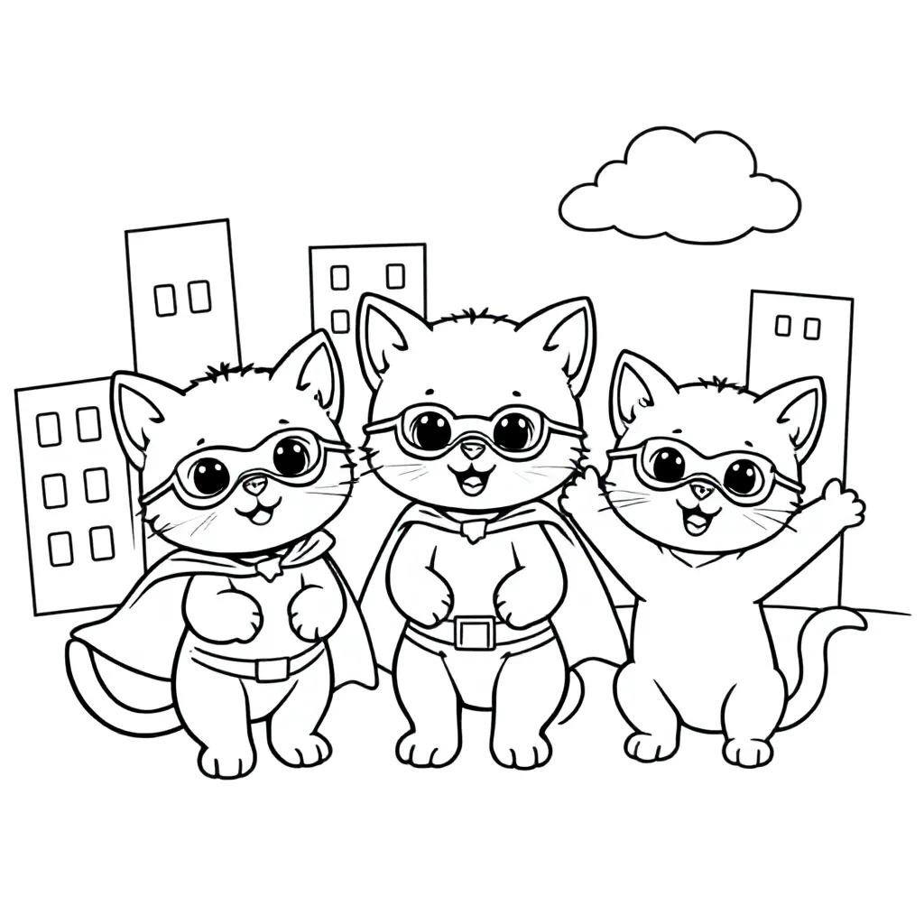 superkatjes coloring page for children