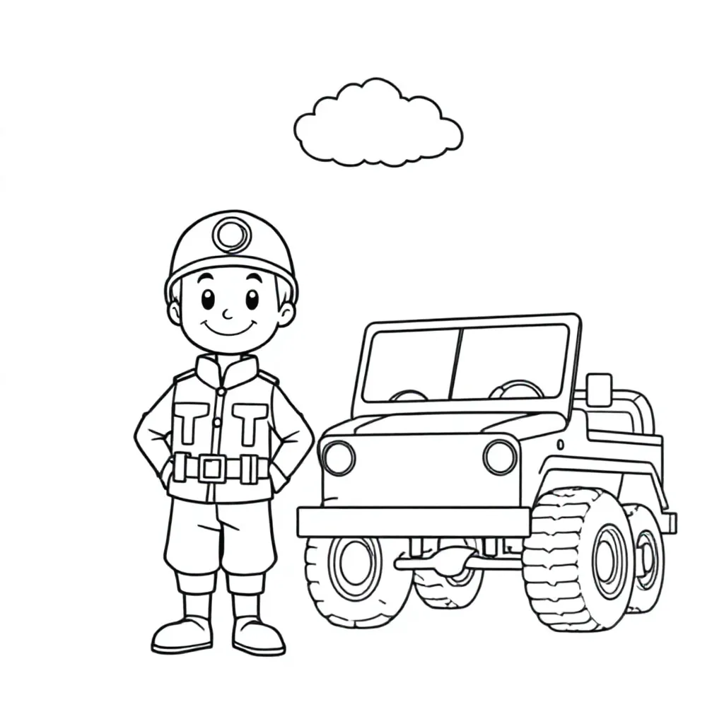 Militair kleurplaten voorbeeld