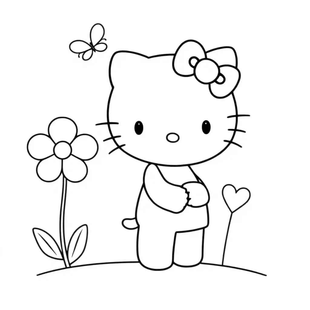 hello kitty kleurplaat voor kinderen