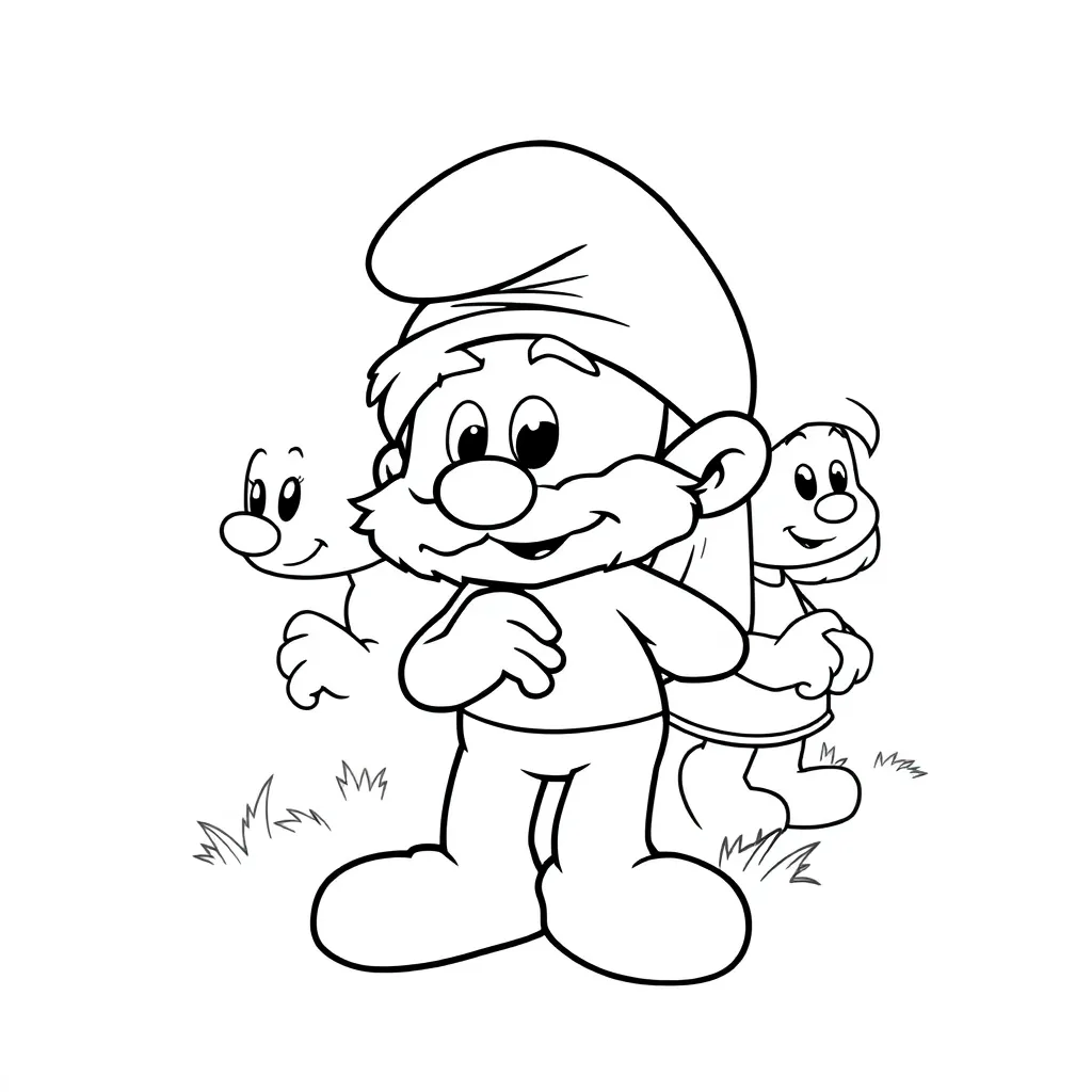 Free Smurfs Coloring Pages - Cartoon Adventure - Creative Kids Drawing - Coloring