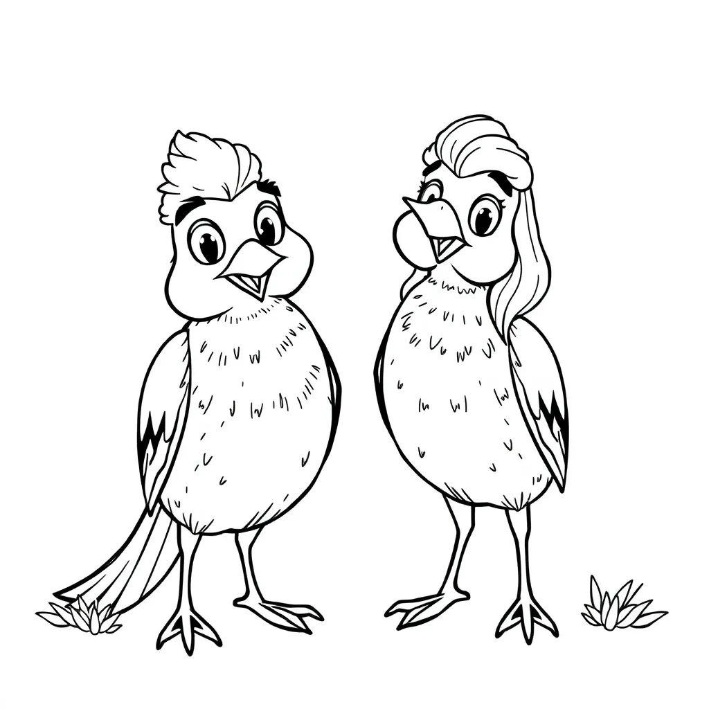 Plantilla de Coloreado Gratis Mujeres Curvy Alegres Moda para Niños