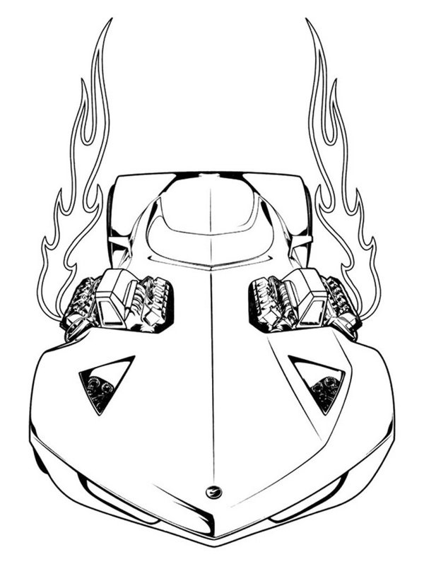 Cars Hotwheels Flames coloring page for children